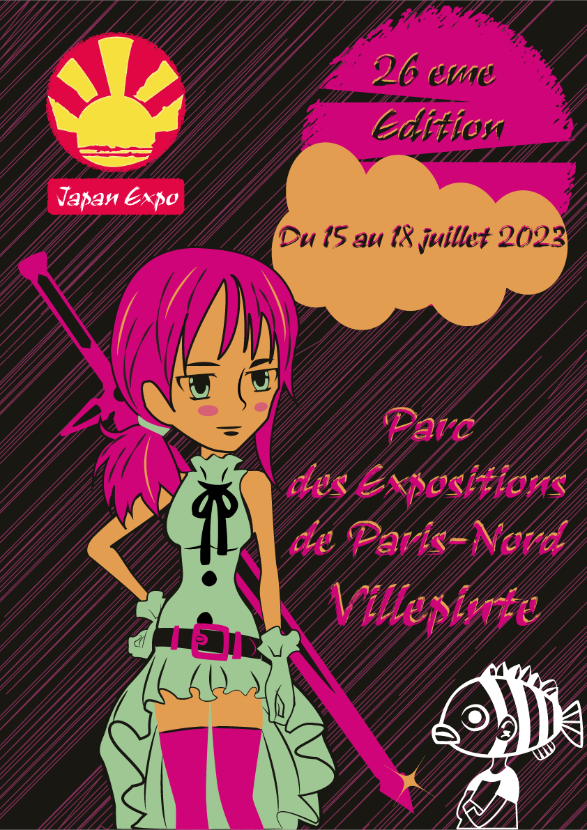 flyer japan expo avec un personnage manga feminin