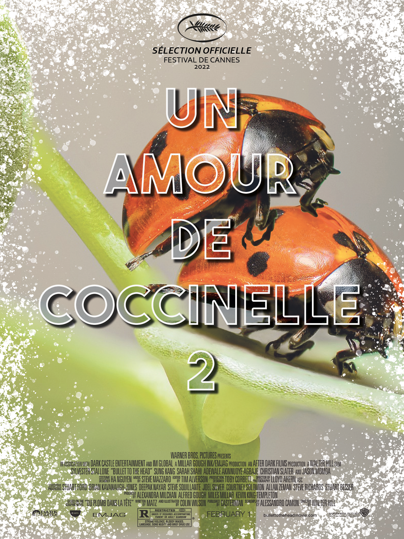 affiche de film un amour de coccinelle avec 2 coccinelles qui se reproduisent