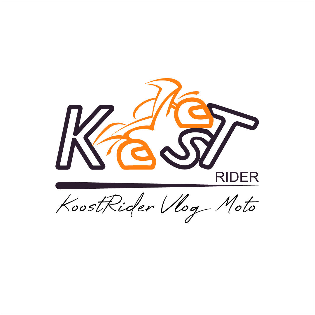 logo typographique koost avec une moto les o representent les roues