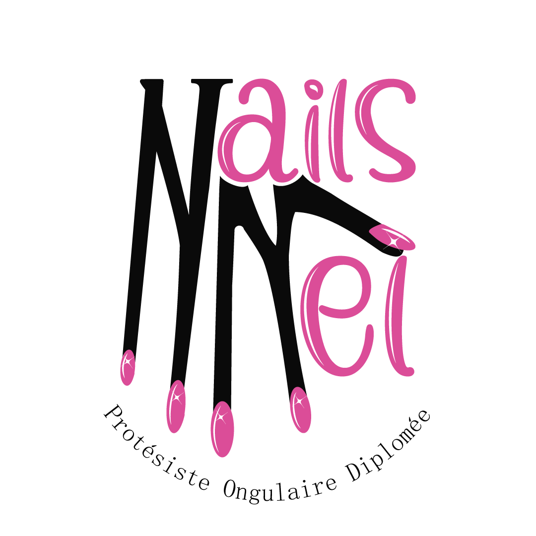 logo nails mel le N et le M majuscule forment une mains avec des ongles roses 